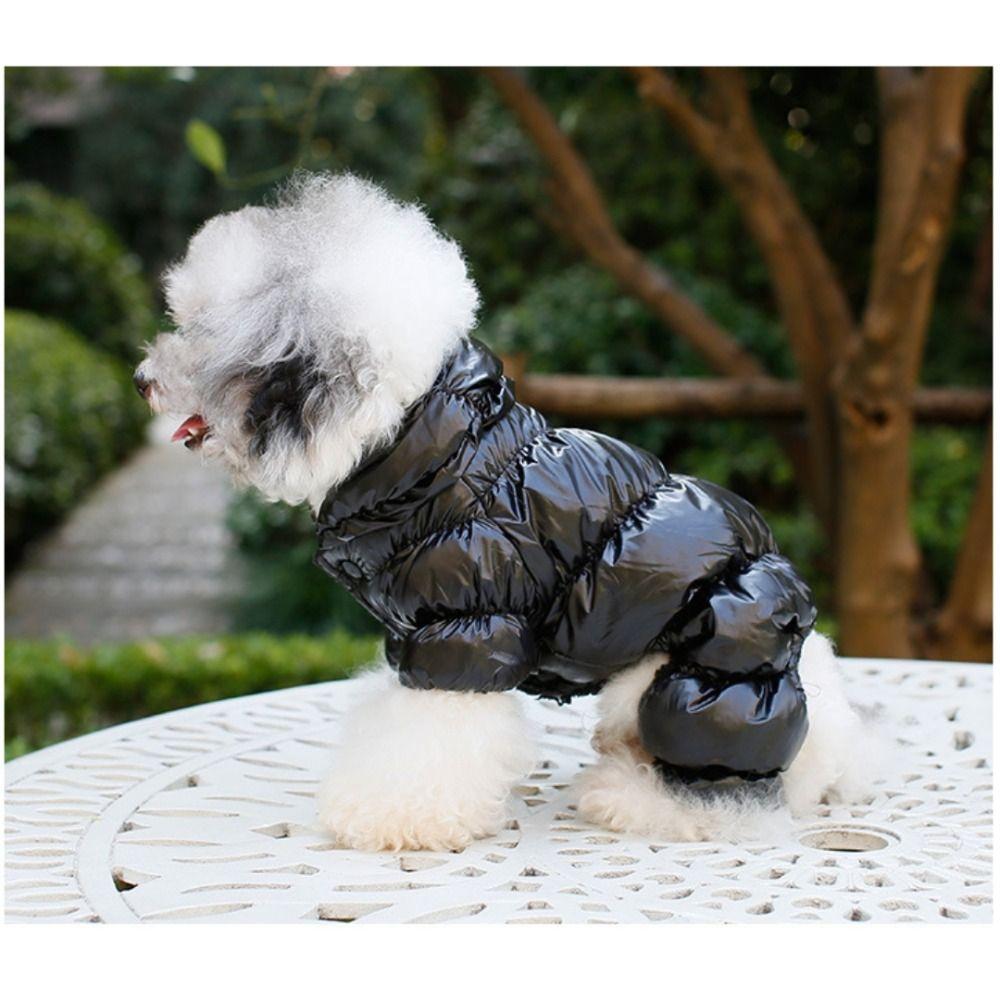 Dog Cat Pet Clothing Waterproof Clothes Faux Leather Down Jacket Pet Supplies Thicken Warm Puppy Coat Autumn and Winter Gift