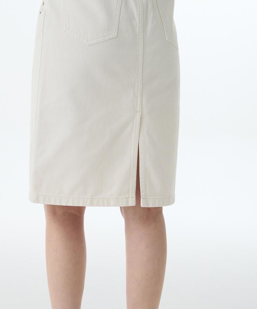 MUSINSA STANDARD WOMAN Women'S Denim Knee-Length Skirt [Cream]