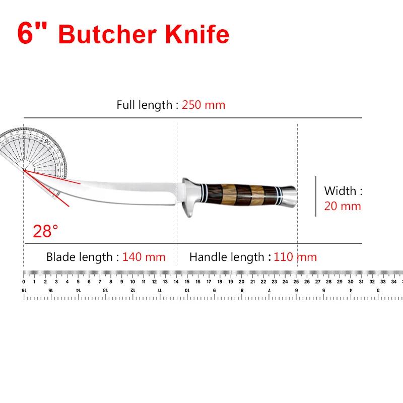 Forged Kitchen Knives Meat Cleaver Chopping Vegetables Butcher Knives Hiking Camping Barbecue Outdoor Survival Knife Wood Handle