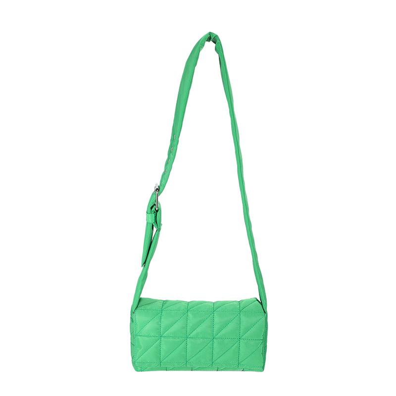 2025 autumn and winter new diamond bag, street trend messenger down bag, sponge woven soft surface pillow bag