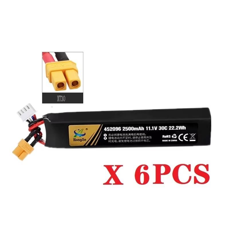 Water Gun Airsoft 11.1V 3S 2500mAh 30C 452096 LiPo Battery T/Tamiya/XT30 Plug for Airsoft BB Air Pistol Electric Toys Guns Parts
