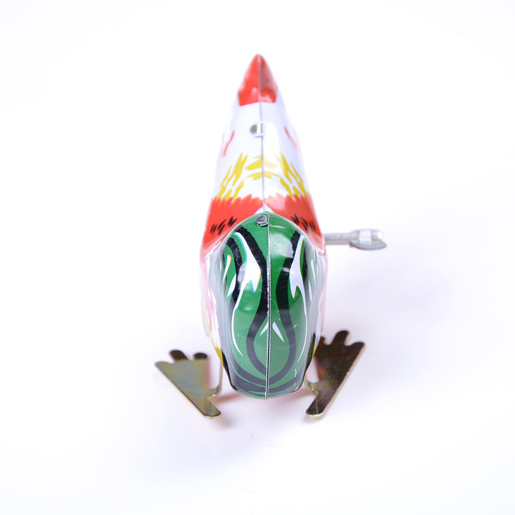 Vintage Wind Up Metal Cock Rooster Animal Clockwork Tin Toy Collectible Gift