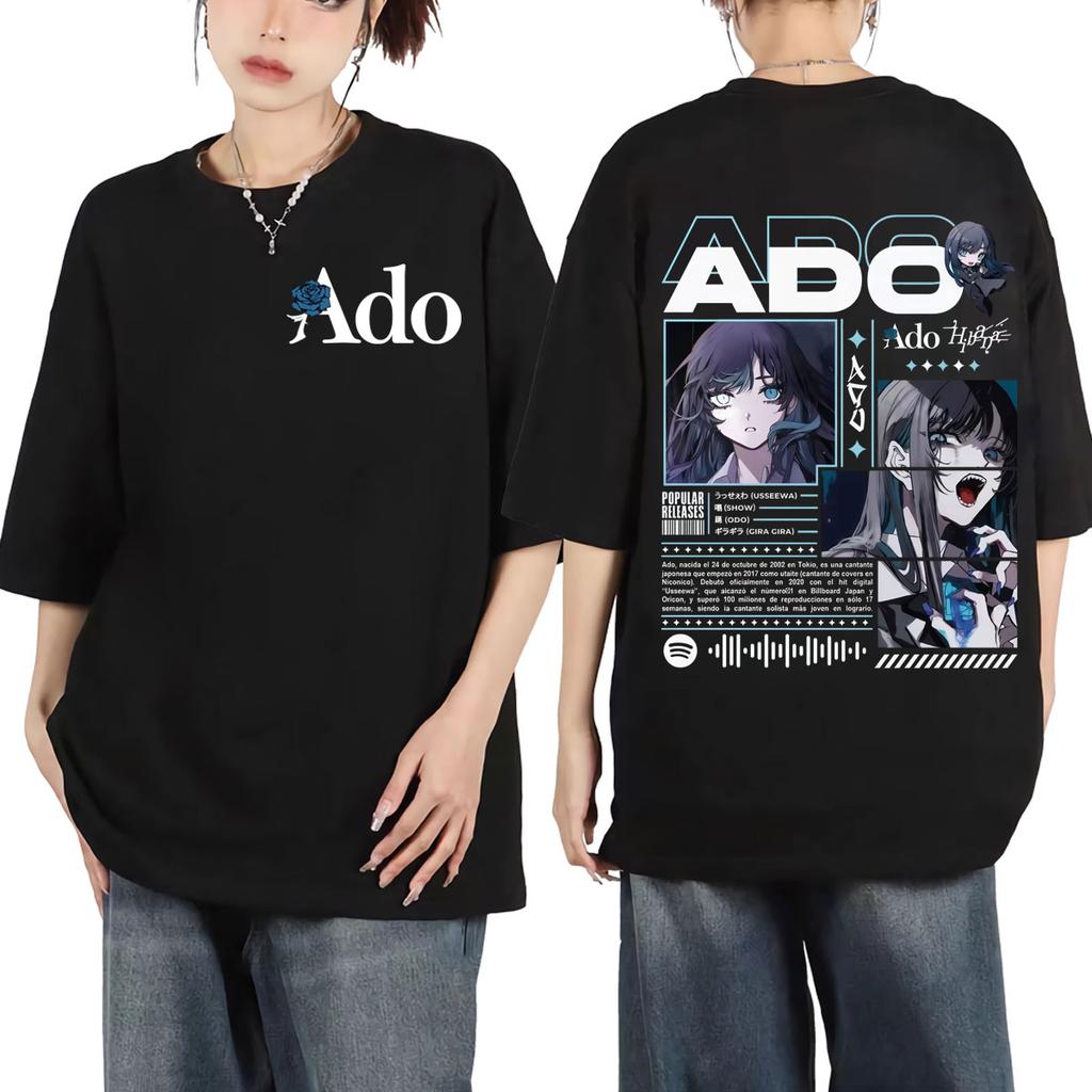 T-shirt Grafiche Singer Ado Hibana World Tour 2025 Moda Vintage Manica Corta T-shirt Unisex Unisex Casual Larga Maglietta in Cotone