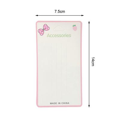 50Pcs Pink Bow Display Cards For Hair Claw Clip Paper Card Headdress Package Card Hair Decoration Diy Jewelry Package Cardboard