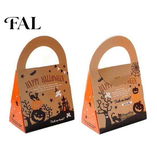 Decorative Chocolate Boxes 5Pcs Halloween Cartoon Candy Box, Double Sided Print Treat Gift Box with Handle, Dessert Packaging Cookie Pouch for