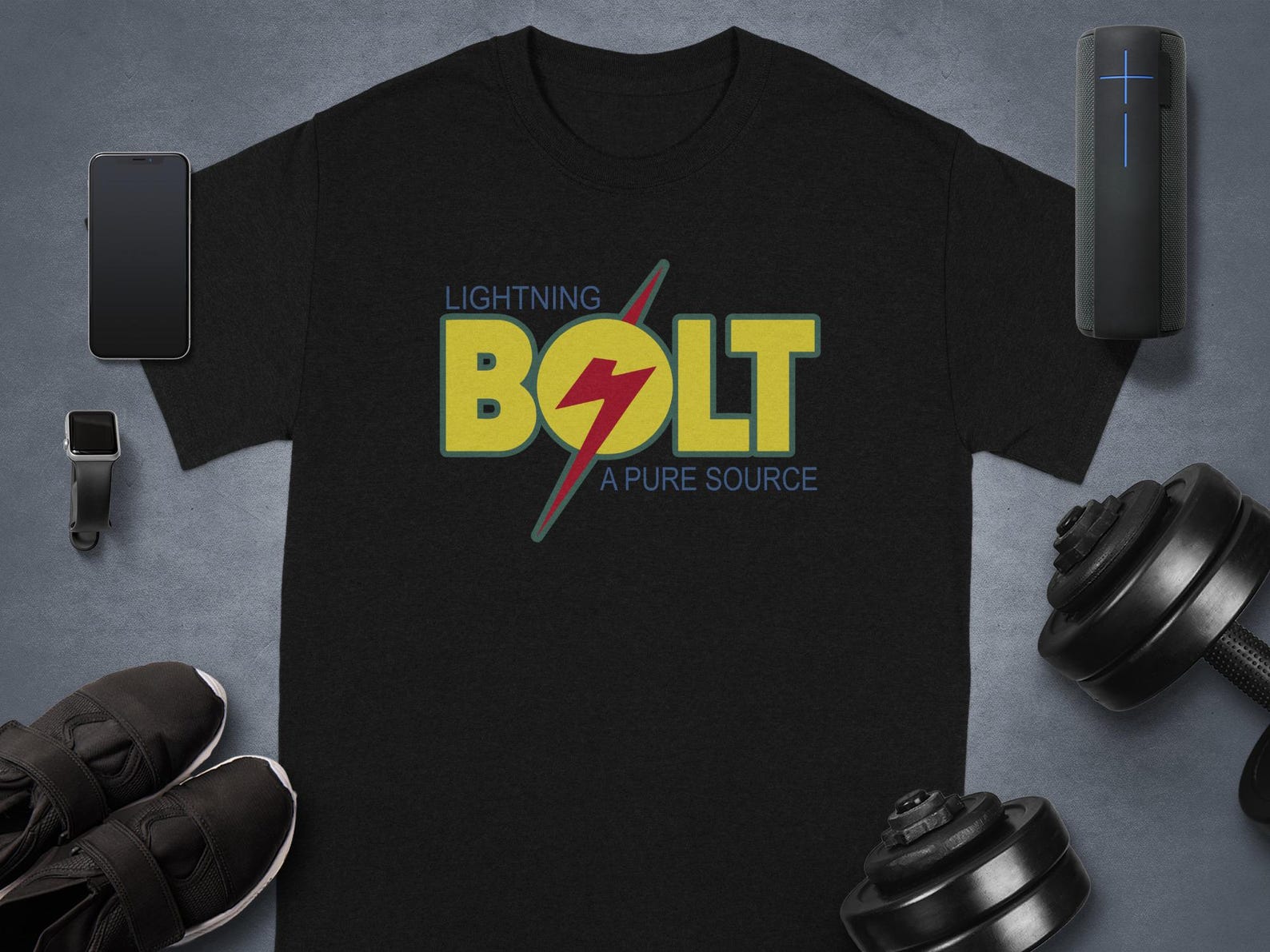 Lightning Bolt Tee T-Shirt, Power Source Tee, Unique Graphic T Shirt, Energy T-Shirt, Thunderbolt Shirt, Cool Design T-Shirt, Modern Tee S