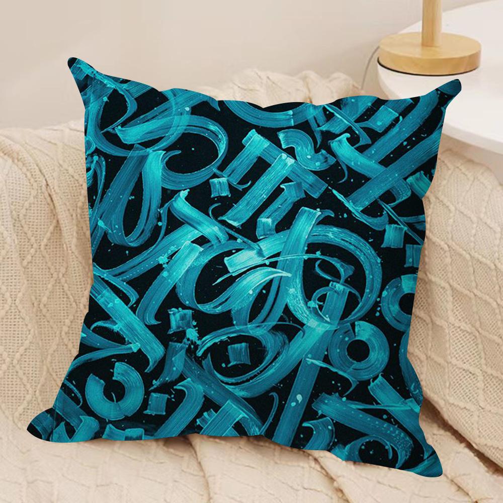 P-Pokras L-Lampas Art Cushion Cover Silky Short Plush Double-Sided Printed Pillow Case for Sofa All Seasons Home Decor Gift