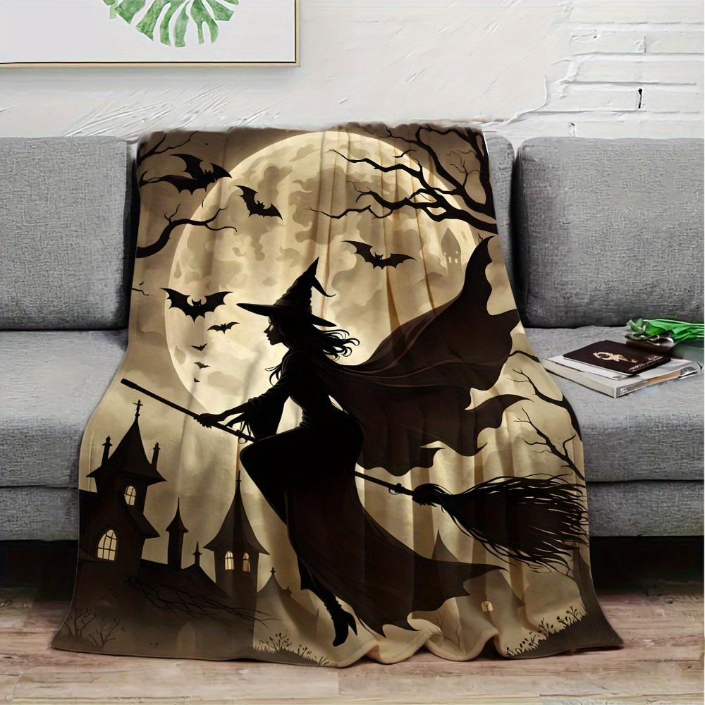 Spooky Witch Blanket: Embrace The Halloween Design, Ultra-Soft Fabric, And Cozy Vibes For Your Festive Home Decor