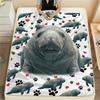 1PC Cartoon Animals Print Flannel Blanket, High Quality All Seasons, Home Decor, Warmth and Comfort, Perfect for Christmas Gifts