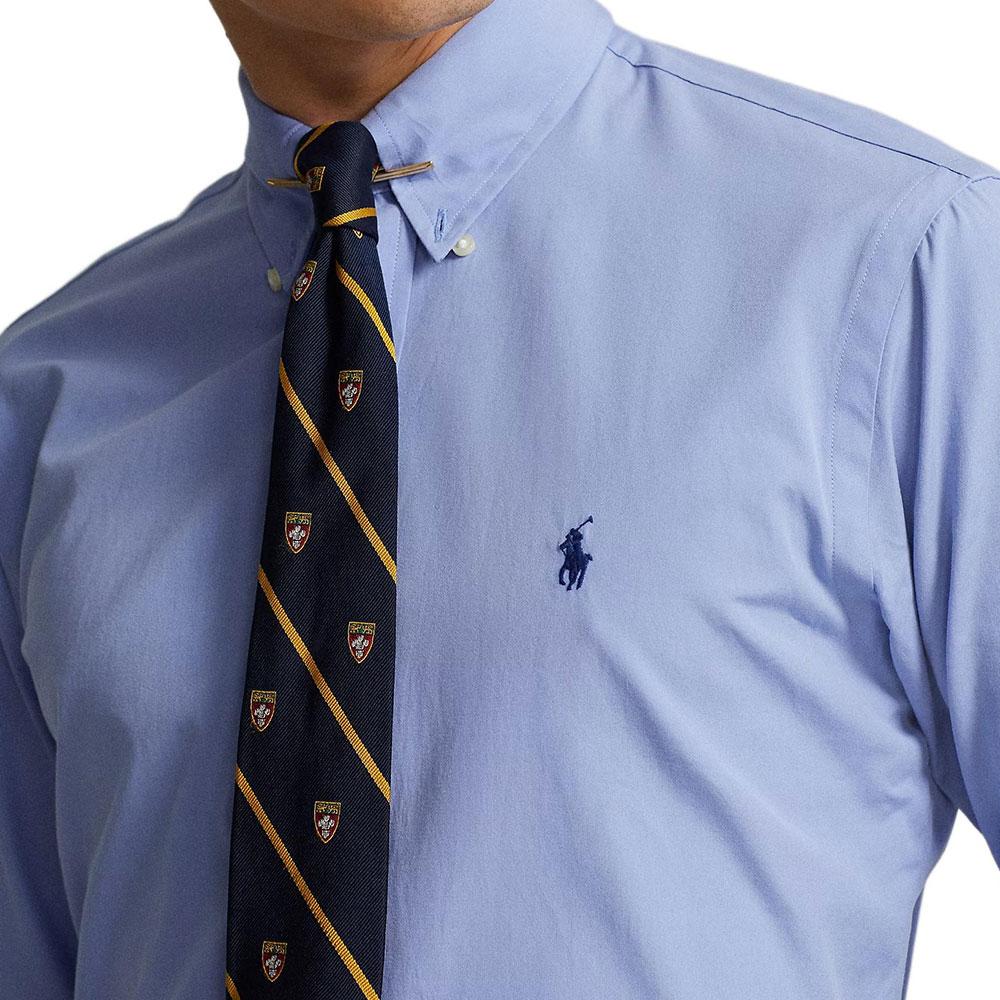 Polo Ralph Lauren Solid Color Pony Embroidered Single-Breasted Long Sleeve Shirt Men shirts Lafayette-Blue 710883341-001