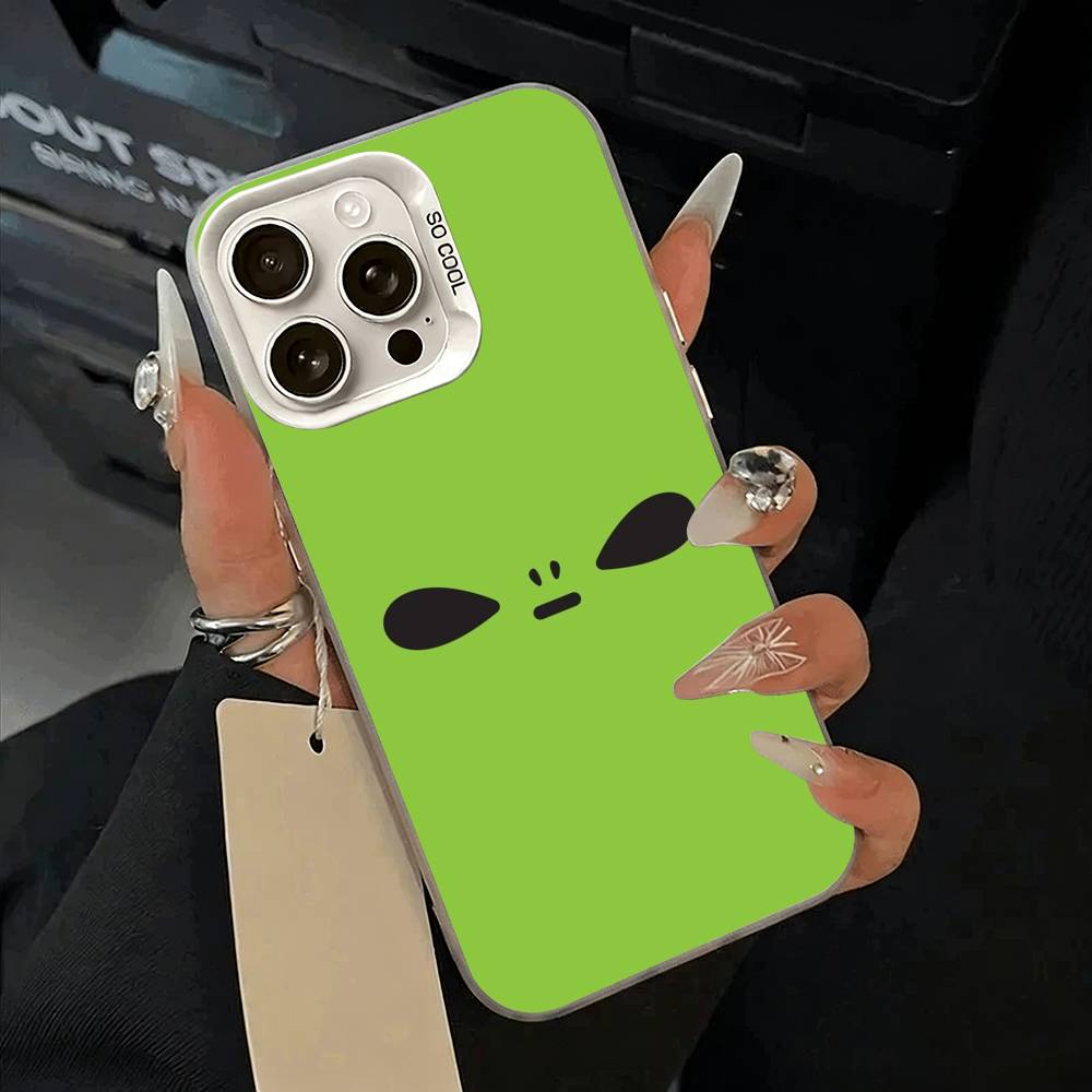 Cartoon Invader Zim Gir Phone Case For iPhone 17,16,15,14,13,12,11 Plus,Pro Max,XS,white Silver Phone Case