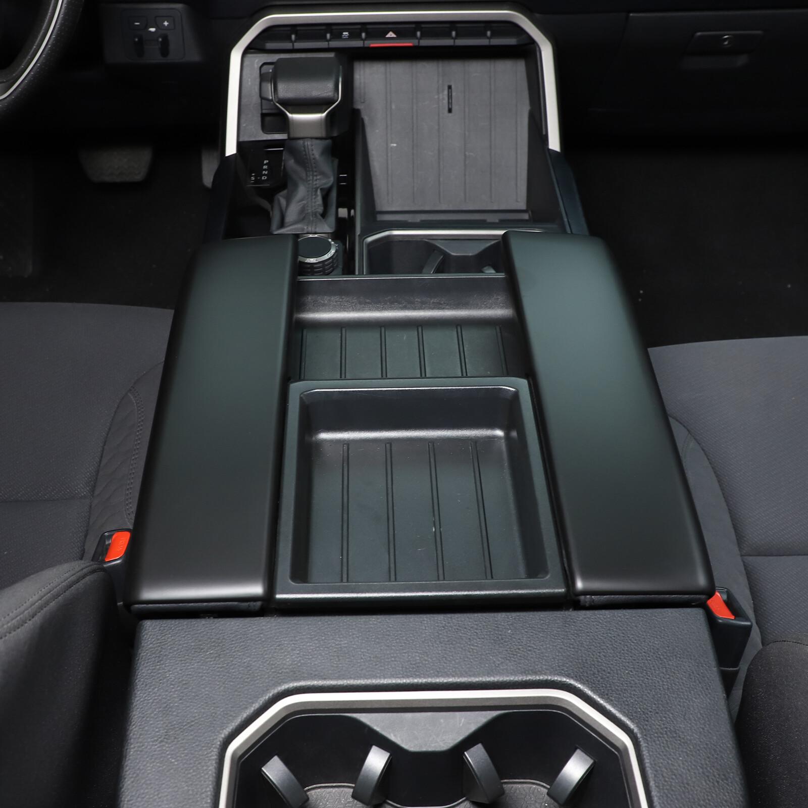 Matte Black ABS Center Console Armrest Box Cover For Toyota Tundra/Sequoia 22-24