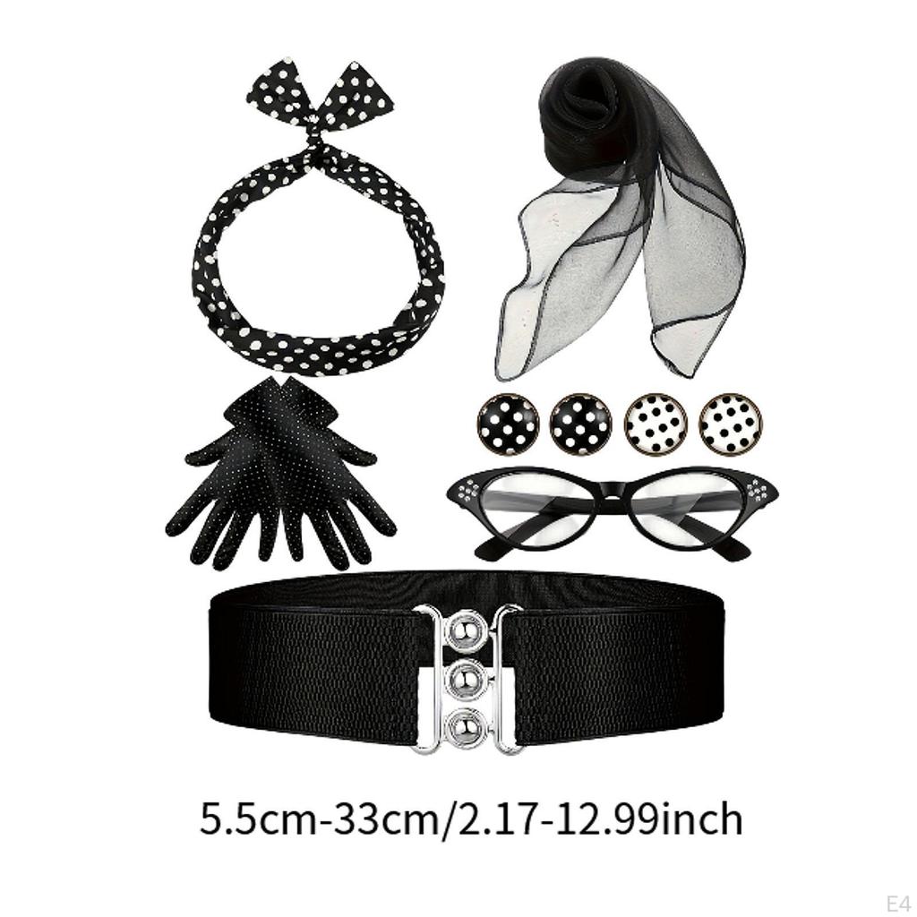 1950S Women Costume Gloves Scarf Retro for Holiday Outfit Festival Props