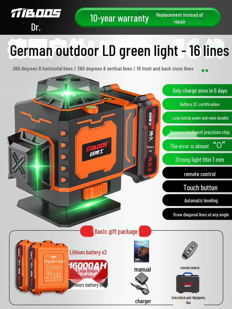 High-Precision Outdoor Laser Level with Infrared Auto-Leveling