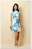 Mini-length Chinese dress with short sleeves (M)