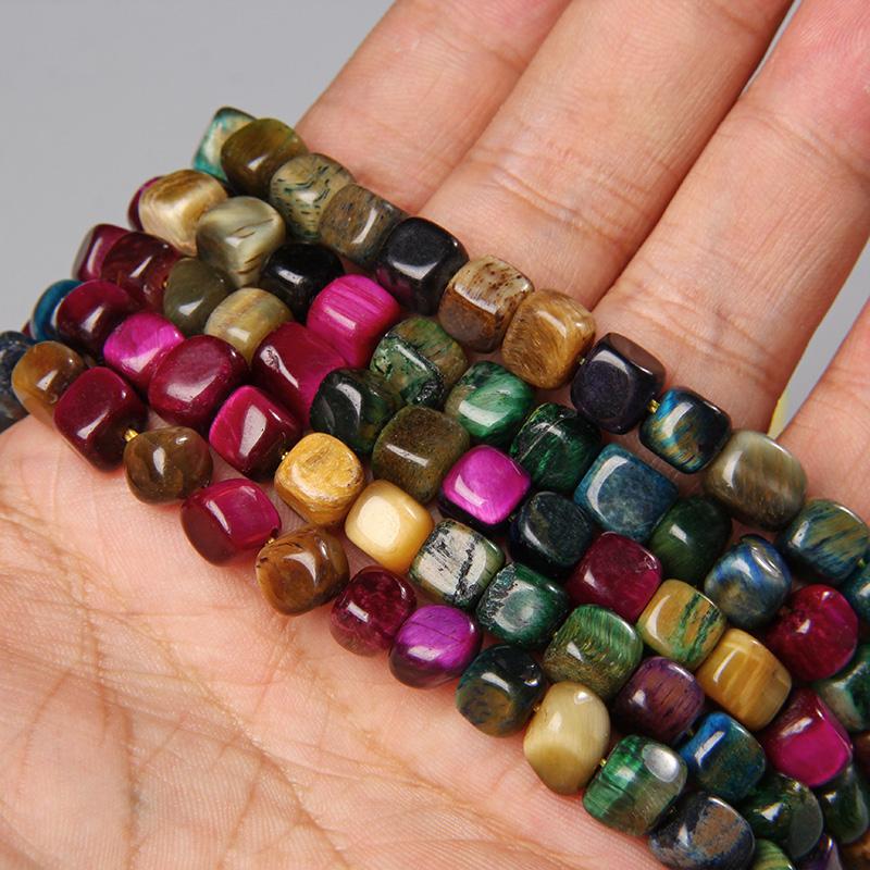 Natural Stone Square Cube Agates Beads Charm Loose Spacer Beads 6-8mm Jewelry Making Accessories Beadwork DIY Necklace Bracelets
