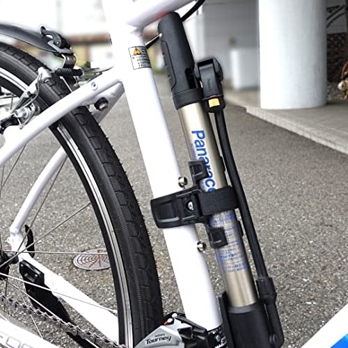Panaracer Bicycle Inflator Portable Pump Compatible with All Valve Ball/Float Adapter Included Silver BFP-AMAS1