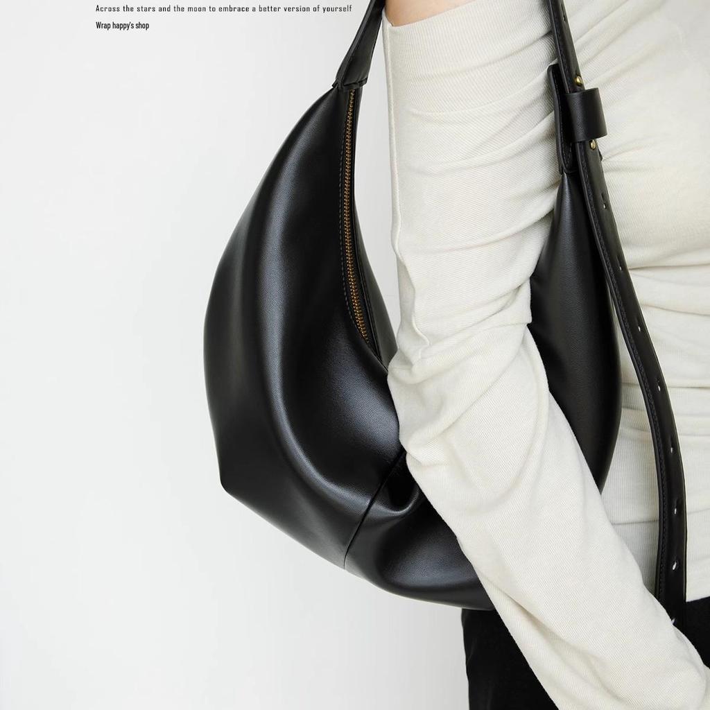 Niche Design Large Capacity Black Dumpling Shoulder & Crossbody Bag