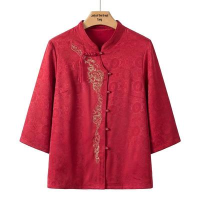 Camicia Ricamata Stile Cinese Nuovo Yuzhaolin per Donne Anziane