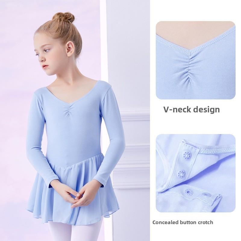 Kids Dance Costumes For Practice With Soft Cotton Fabric And Butterfly Detail
