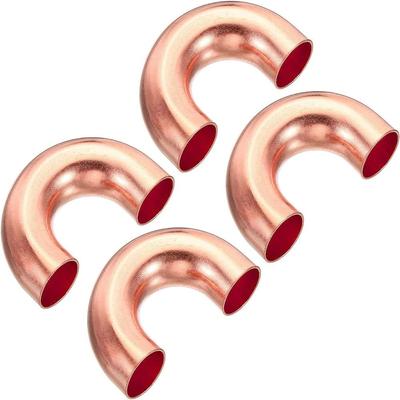 4PCS Copper Pipe Fitting No Burrs 180 Degree Bend Heat Hollow Elbow Copper