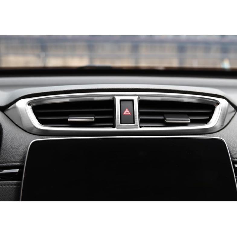 Car Accessories Fit For Honda CR-V CRV 2017 2018 2019 2020 2021 2022 Interior Center Console Middle AC Air Outlet Vent Trim (Matte Silver) ABS 1 PC