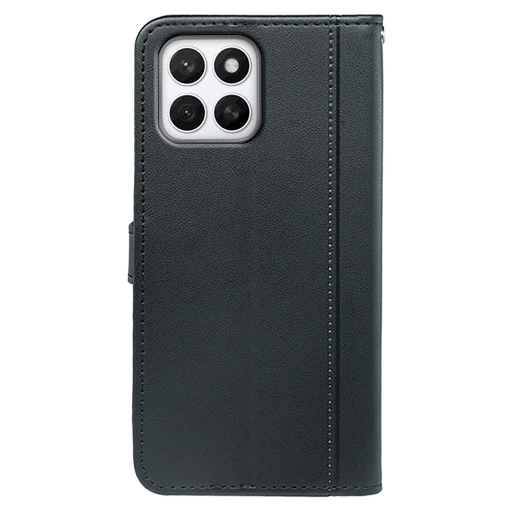 For Honor X8c 4G Wallet Case Magnetic Snap Leather Phone Cover with Strap