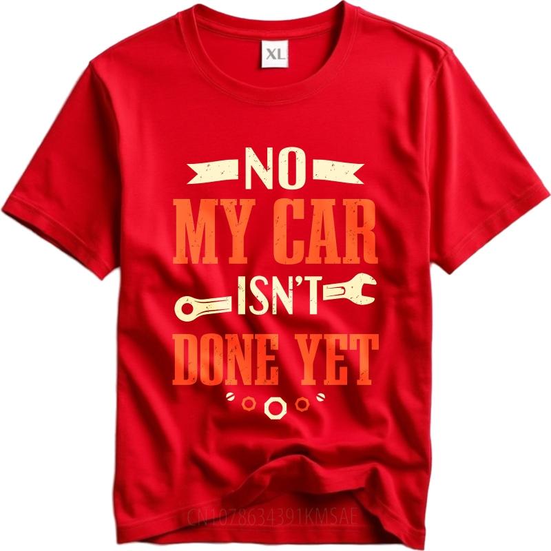 

Графичная летняя мужская футболка Нет, моя машина еще не готова, с коротким рукавом, с принтом, с круглым вырезом, хип-хоп, дешевая футболка S