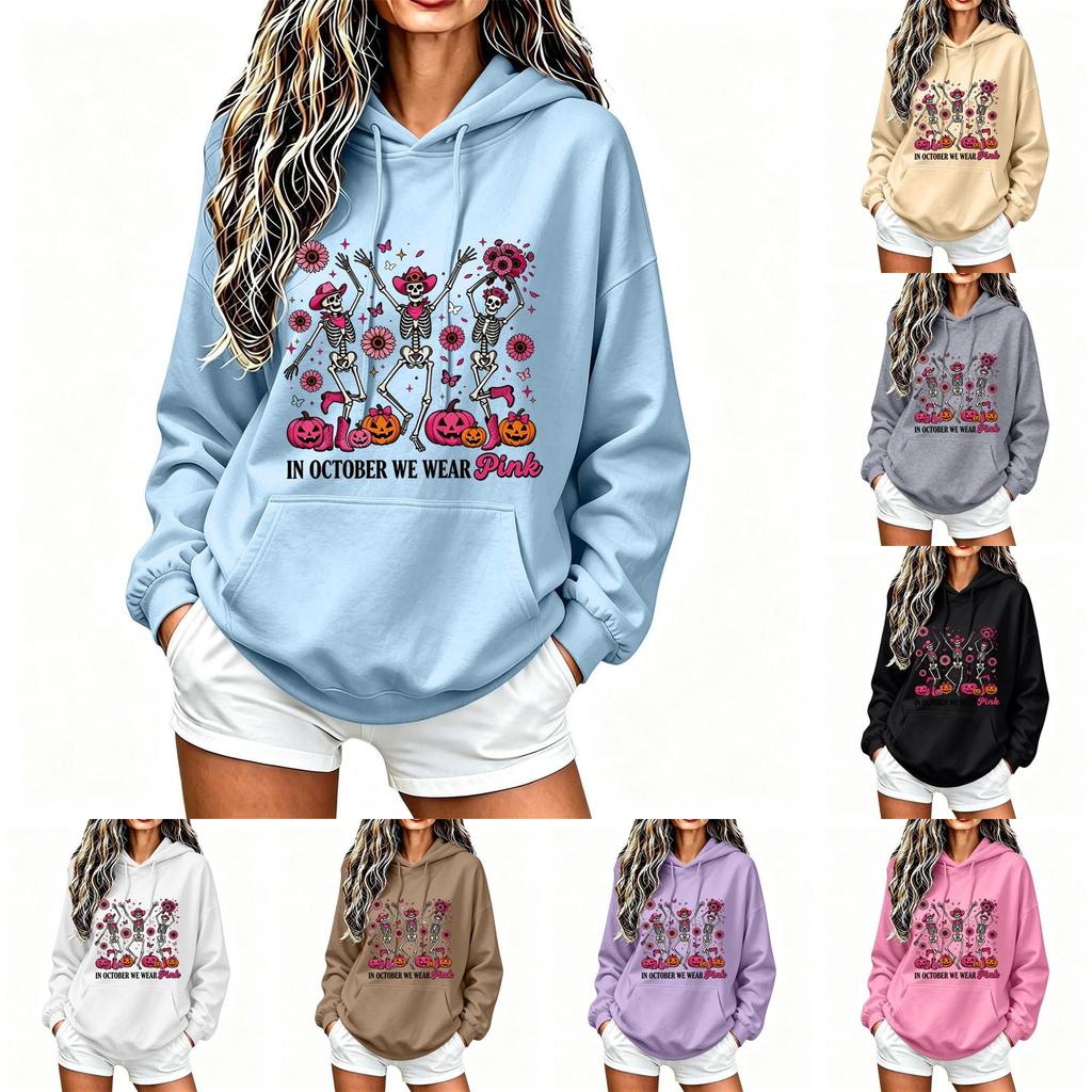 Felpa con cappuccio casual unisex stampata a maniche lunghe con tasche per uomo e donna