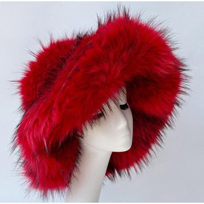 Winter Warm Ear Protection Furry Faux Fox Fur Hat Casual and Fashionable Outdoor Skiing Hats Multiple Colors Available Caps
