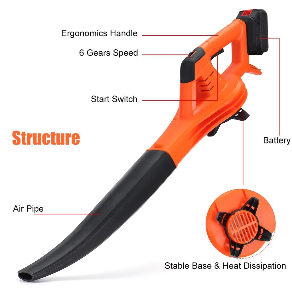3000W Portable Cordless Leaf Blower High-Power Snow Blower 8VF Electric Air Blower Rechargeable Leaf Blower With Battery