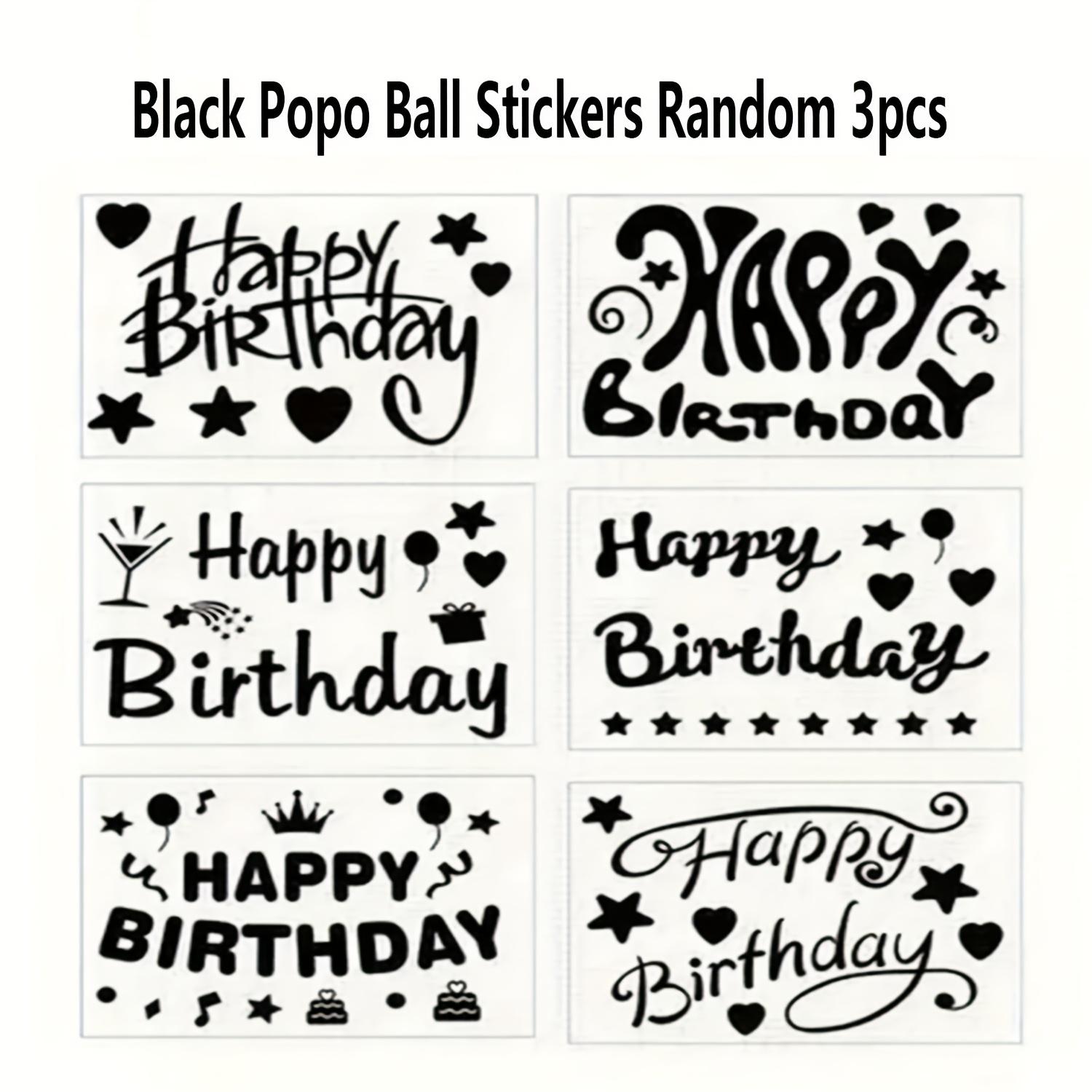 

3 випадкові набір наклейок на повітряні кулі до дня народження в золотий і чорний горошок, наклейки з повітряними кульками своїми руками, наклейки для прикраси дня народження.