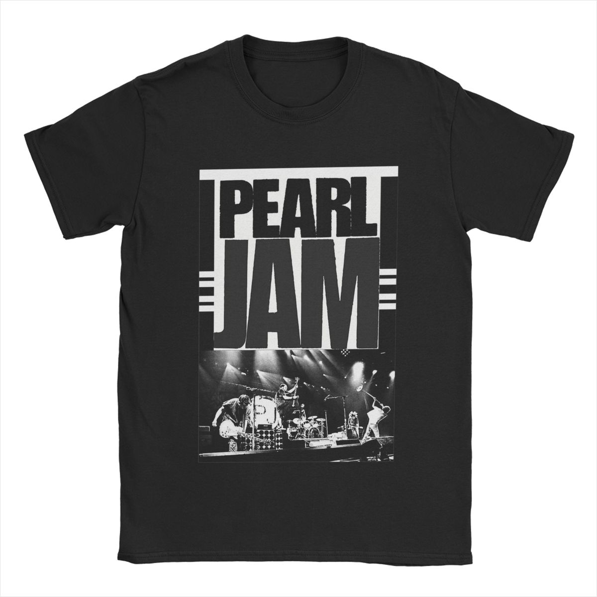 

Мужские футболки Pearl Jam Хлопковые топы Новинка Футболки с коротким рукавом и круглым вырезом Графические футболки S чёрный