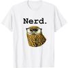 The Nerd Bird Owl with Glasses Nerd Dork Shirt T-Shirt