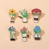 Peony Metal Badge Cartoon Fashion Creative Versatile Tulip Sunflower Brooch Clothing Bag Accessories