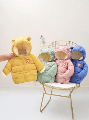 Giacca invernale in cotone foderata in pile con cartoni animati per bambini