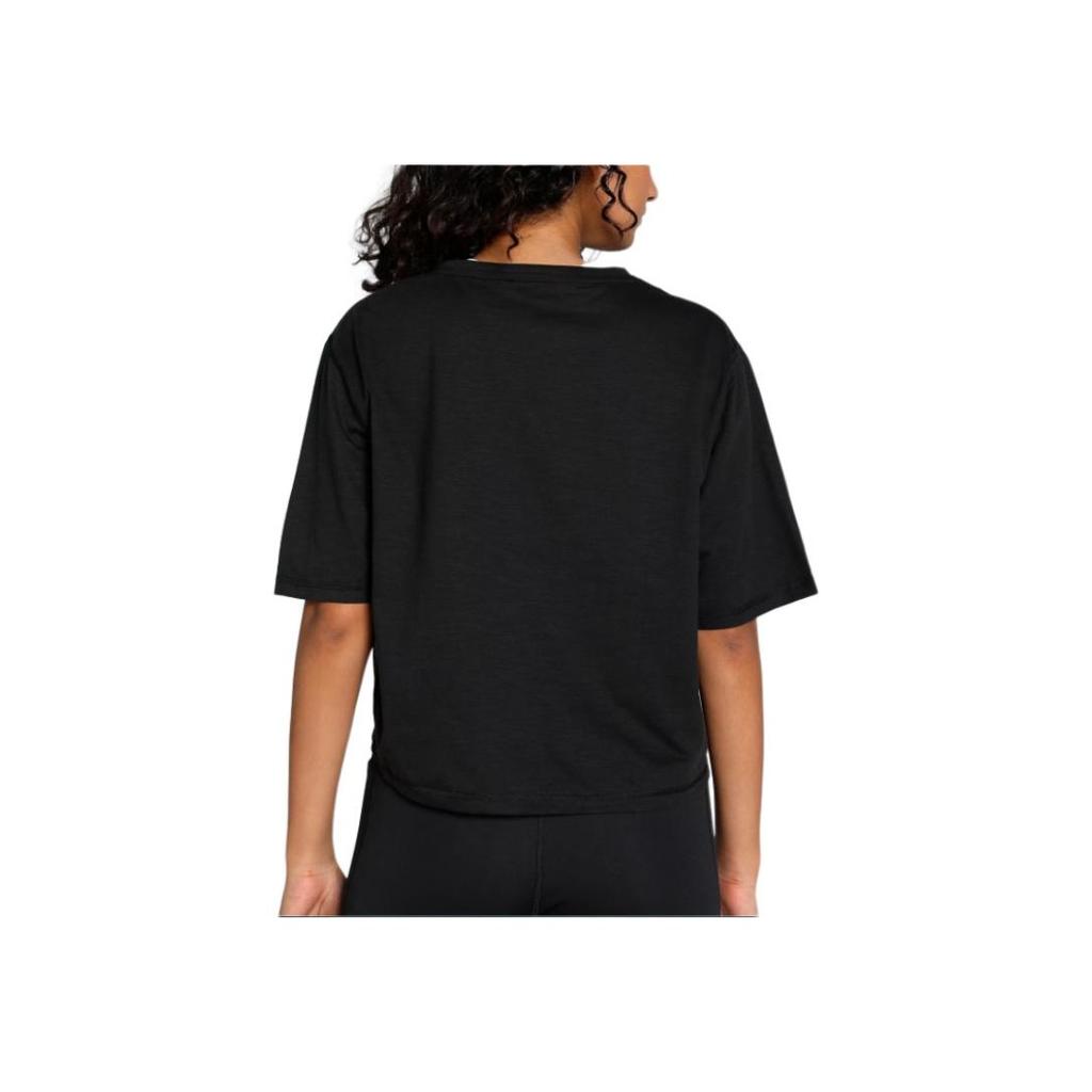 Puma Graphic Print Short Sleeve T-Shirt Women tops Black 525116-01