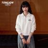 TonLion Women's Polo Collar Letter Print Sweatshirt