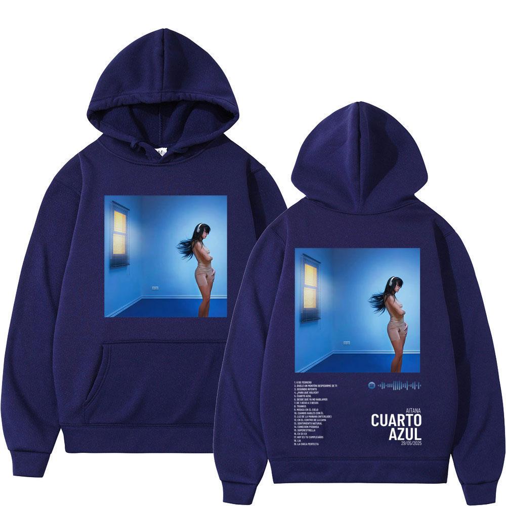 Aitana Cuarto Azul Album 2025 Graphic Print  Hoodies Men Women Oversized Loose Tracksuit Long Sleeves Fleece Aesthetics Pullover