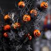 Halloween Centerpieces Black Pumpkins Floral Arrangement Adjustable Stem Plastic Decoration For Themed Parties Family Gatherings