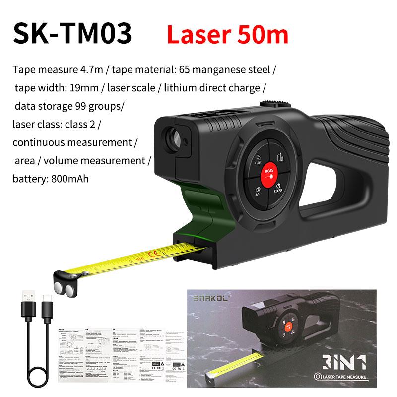 Snakol Digital Distance Meter Laser Tape Measure Electronic Ruler with Green Laser Line Marking 50M 70M 100M 120M Rangefinder