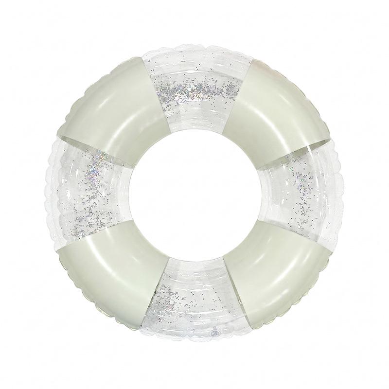 Sequin Mermaid Inflatable Swim Ring for Adults and Kids - Durable PVC Pool Float