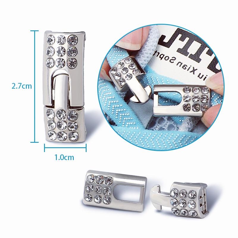 No Tie Elastic Shoelaces Sneakers Laces with Diamond Cross Locks for Kids Adults Rubber Bands Shoe Laces 1 Pair/2 Pair