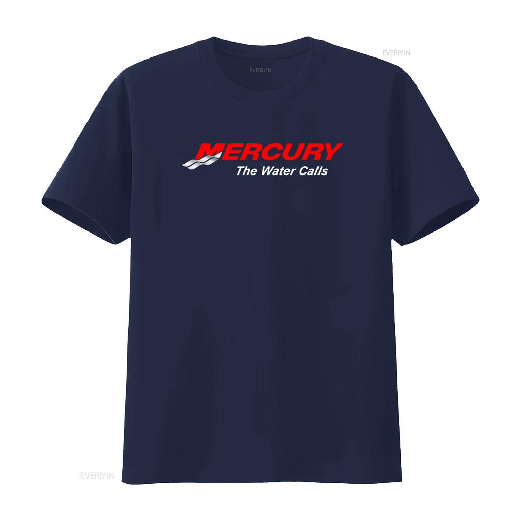 Mercury Marine Boats Logo Outboards Mercruiser T Shirt The Water Calls vintage Washed Breathable Versatile Comfortable