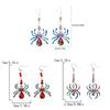 3pairs Colorful Rhinestone Drop Earring Zinc Zinc Alloy Spider Earrings Halloween Dangle Earrings  Girls Gift