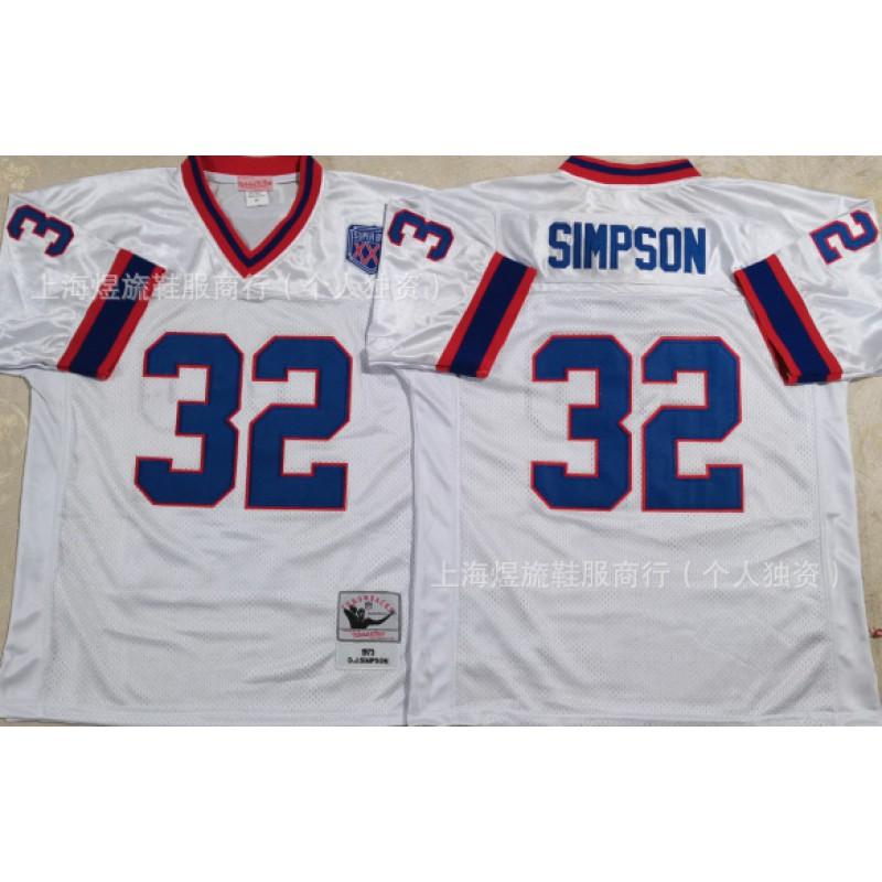ג'רזי רטרו Buffalo Bills NFL 12 34 מדים לכדורגל Throwback גברים כותנה בגדי ספורט