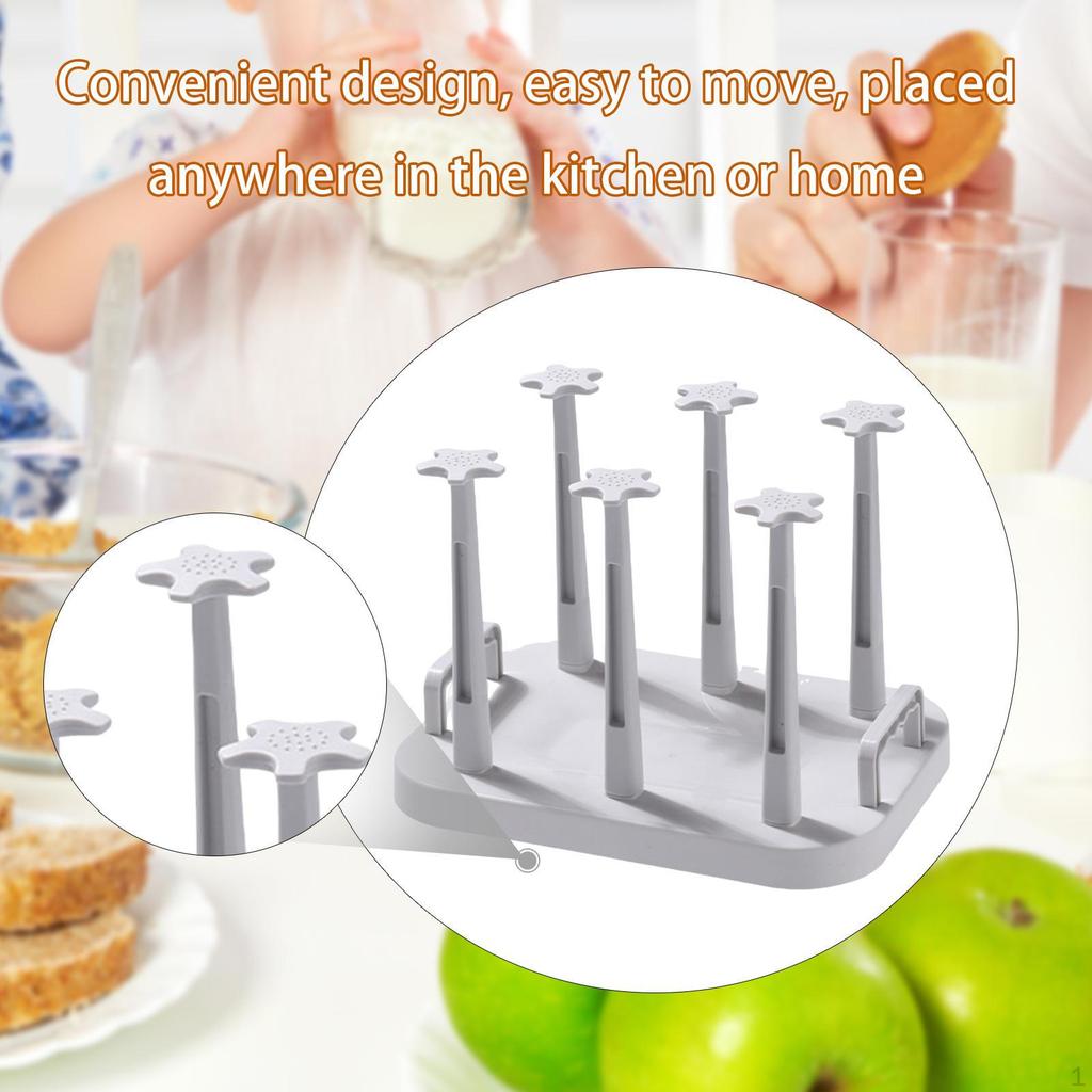 Bottle Rack Coffee Mug Water Cup Double Handles Multipurpose Drainer Stand for