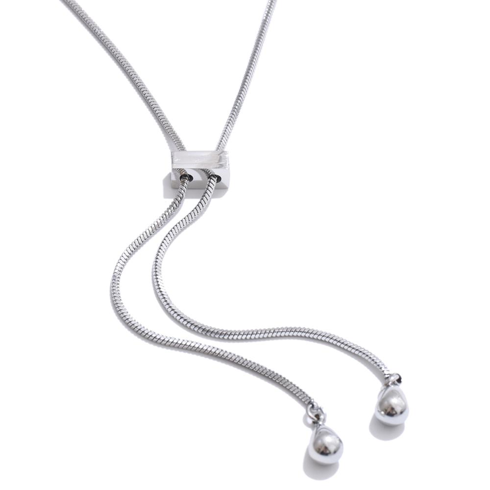 

Yhpup 72cm Stainless Steel Adjustable Long Chain Necklace PVD High Quality Personalized Fashion Chest Chain Jewelry 2025 New