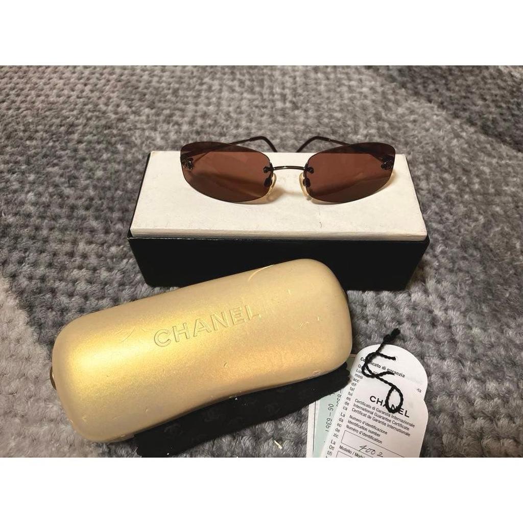 Used CHANEL Sunglasses 4002 Brown Beautiful Item