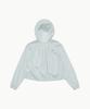 Amomento Sheer Shirring Hooded Blouse_Light Blue